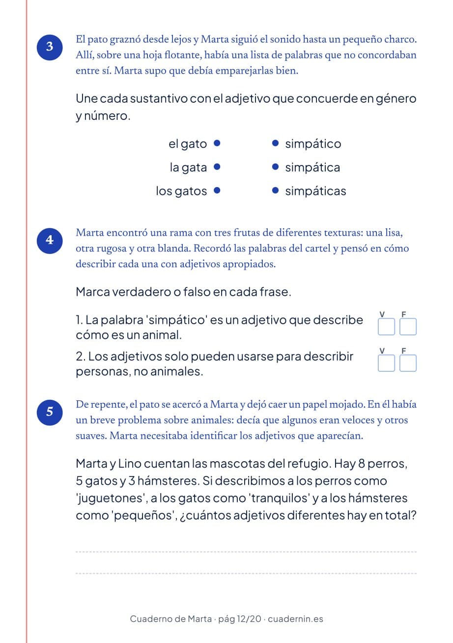 Lengua: verdadero o falso, describir…