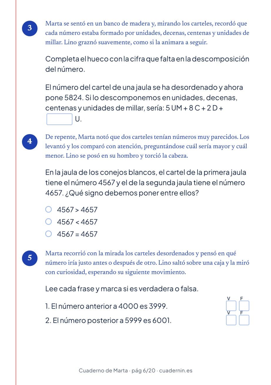 Ejercicios de mates de su curso